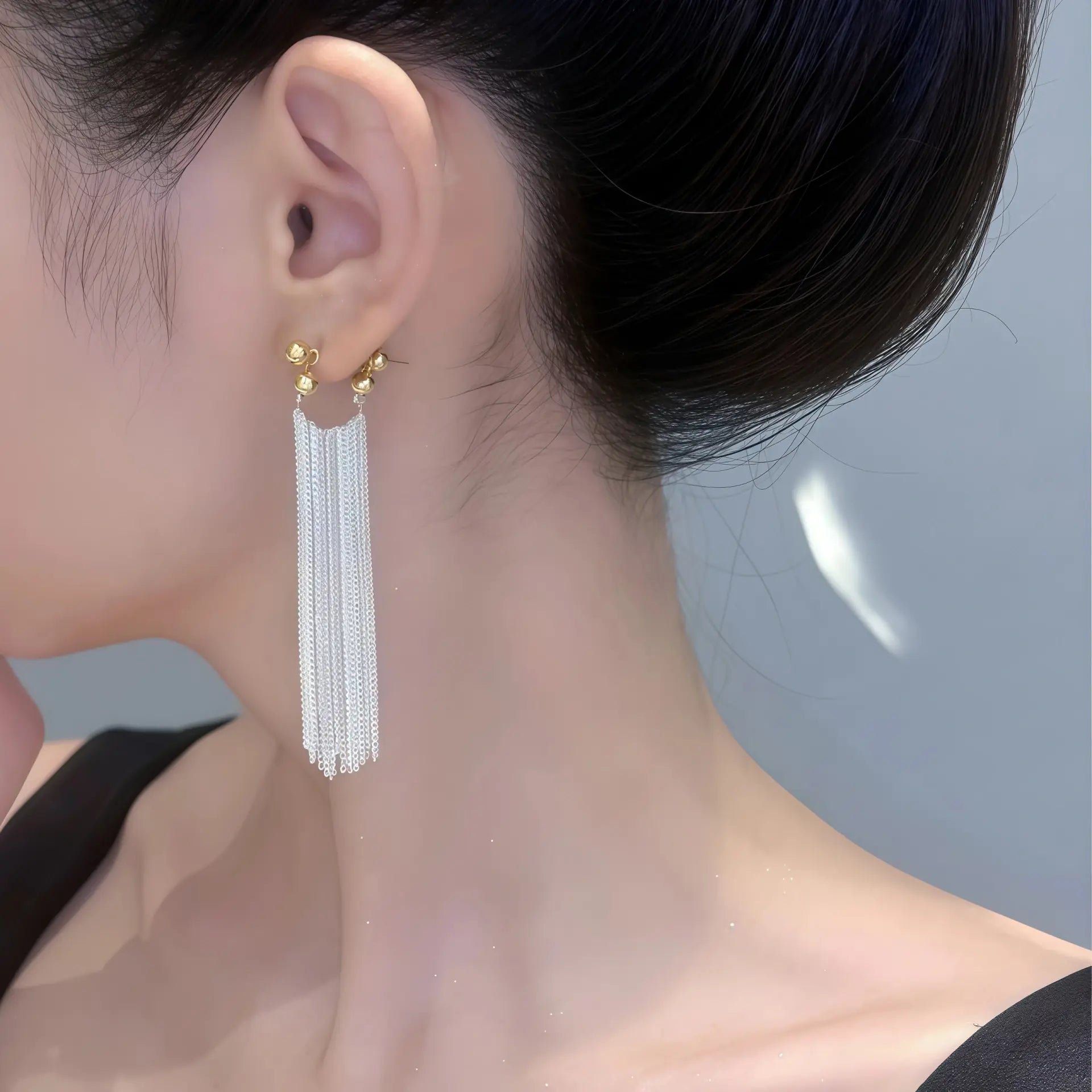 フリンジピアス ロングデザイン 韓国風上品系 - bijuni