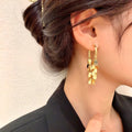 フリンジピアス イエロー 韓国風上品アクセ - bijuni