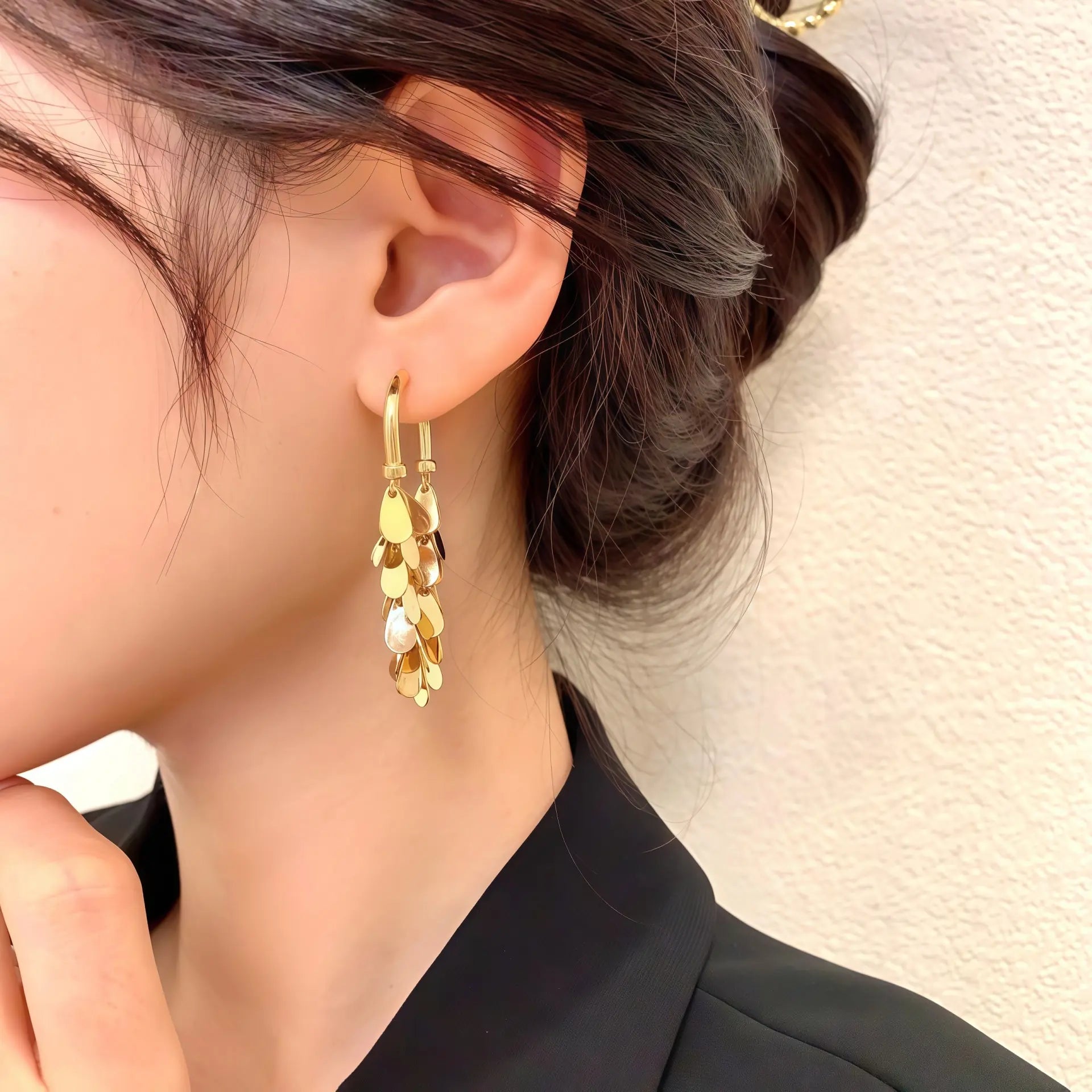 新品　18金　フリンジピアス 凛 RIN ピアス レディース 蝶々 18金 18Kコーティング 蝶